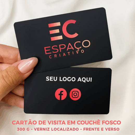 Cartão de Visita em Couché Fosco com Laminação Fosca e Verniz Localizado - 1.000 UNIDADES - Imagem 3