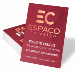 FOLHETO COUCHÊ BRILHO 90G - TAMANHO 10X14 - SÓ FRENTE QUANTIDADE: 1.000 UNIDADES